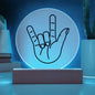 I Love You Sign Plaque for ASL | Night Light