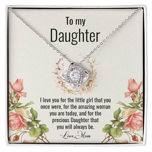 To My Daughter | I Love You - Love Knot Necklace